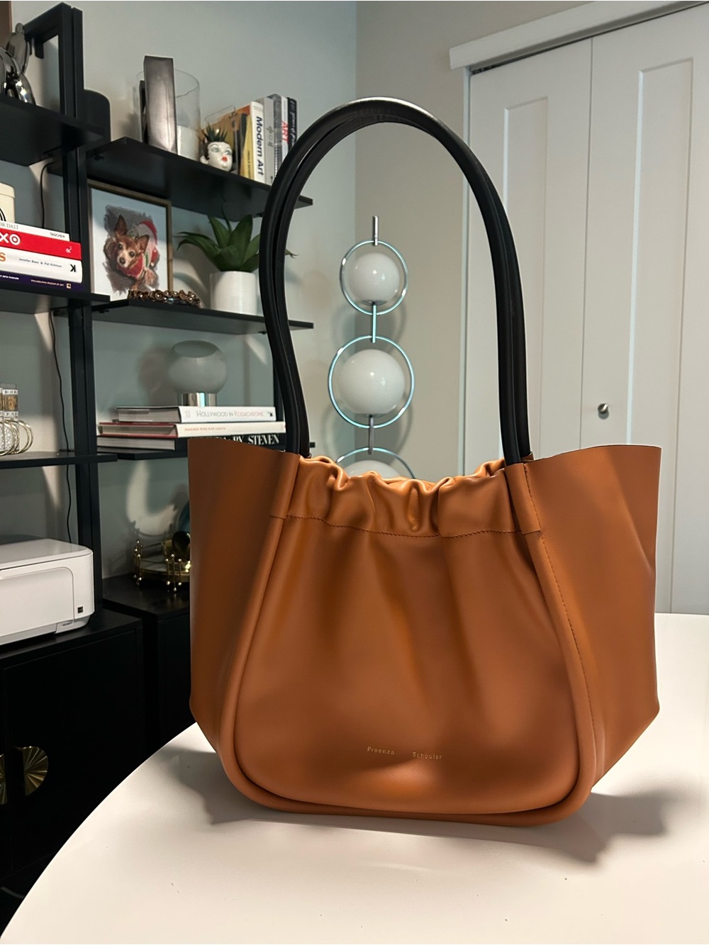 Proenza Schouler Tan Tote with Black Handles (Large)